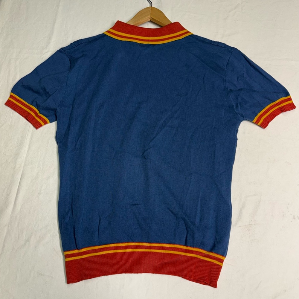 OXKNIT Store Knit Polo Shirt Men’s size Large Retro 60s 70s Mod Style - Picture 6 of 7